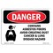 Signmission OSHA Sign, 7" Height, 10" Width, Rigid Plastic, Contains Asbestos Fibers, Landscape, L-1102 OS-DS-P-710-L-1102 - alternate 1
